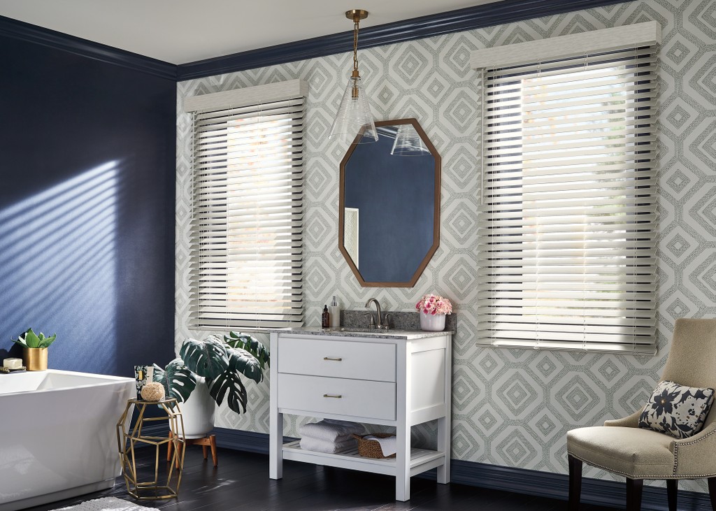 Window Faux Wood Blinds Bathroom - Faux Wood window covering choice is excellent for areas with high moisture