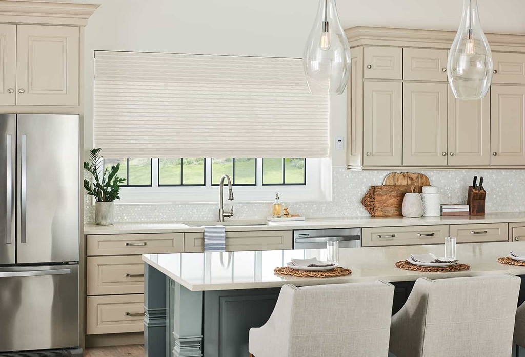 Bamboo Blind Kitchen Liner — Beautiful shade brings warmth to your kitchen —Privacy liner transmits light and safeguards from prying eyes