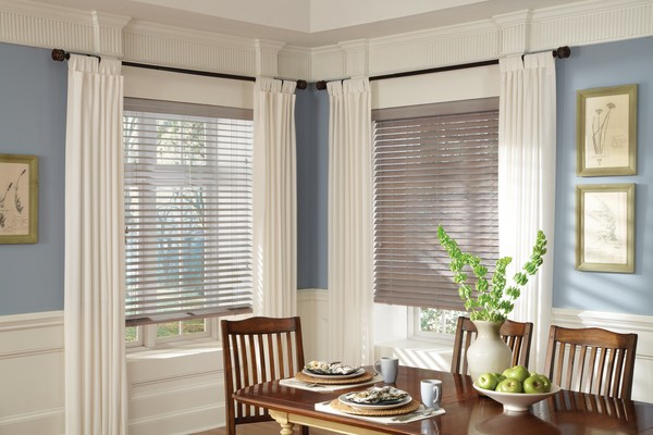 Window Composite Blinds Dining-room - A window covering choice that is a smart alternative to real wood blinds