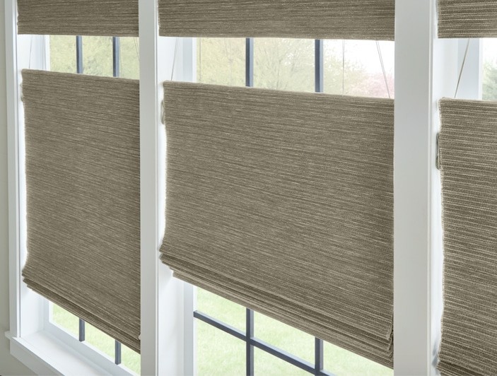 Woven Wood TopDown Blind — The ability to control shades both from top and bottom is a cherished feature. Infuse your interior with warmth