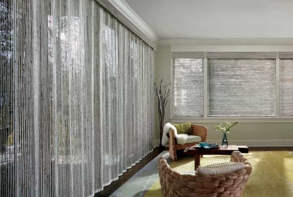 Woven Blind Sheer Shade — What better way to refresh your family room — a sheer blind making your family room space glow with light and view